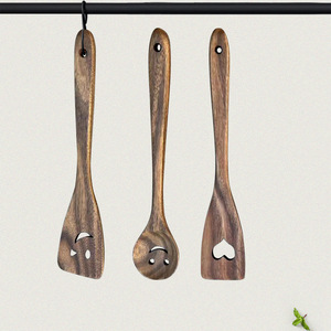Wooden Spoon And Spatula Set 7 Piece Smile Face Design For Kitchen Cooking Utensils - Product Image 4