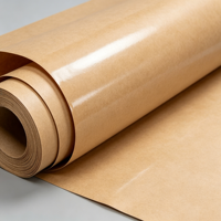 Papier Kraft Prêt à Expédier - Rouleau Stratifié Imperméable Enduit de PE, Anti-Graisse et Thermoscellable pour Emballage Couleur Blanc/Marron