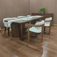 Ensemble de table à manger d'hôtel de luxe meubles de salle à manger commerciaux de style européen table en bois de noyer pour banquet de restaurant