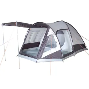 더블 레이어 야외 한 침실 큰 캠핑 가족 텐트 5-6 명 야외 가족 텐트 방수