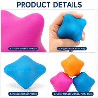 Balle de massage hexagonale professionnelle en silicone 60 mm pour points de pression, points de déclenchement, récupération musculaire et fascia, avec logo personnalisé