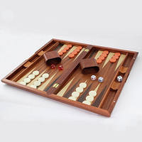 RUNAN Ensemble de Backgammon International de Luxe de Haute Qualité en Bois Shabili, Plateau d'Échecs Personnalisable avec Logo et Couleurs, Éducatif et Compétitif