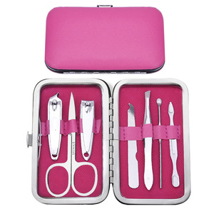 Ensemble de coupe-ongles en acier inoxydable coloré, 8 pièces, complet, en boîte, ciseaux, cure-oreilles, coupe-ongles pour bébé, personnalisable - Product Image 3
