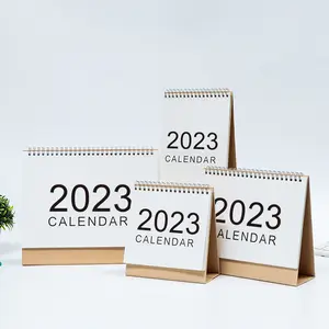 Calendario de escritorio Simple, impresión personalizada, espiral, encuadernación, cables, mesa, planificador, 2023, novedad, venta al por mayor de fábrica