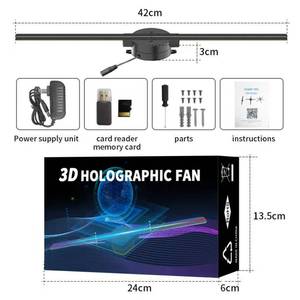 エアサスペンション42cm 3Dホログラム広告ディスプレイLedファン裸目ステレオ3Dファンホログラム配信高速3Dホログラフィックファン - Product Image 2