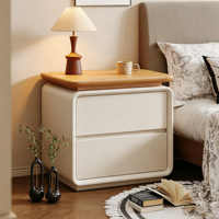 Table de chevet moderne à assembler soi-même, style mi-siècle, couleur crème, armoire de rangement pour petite chambre à coucher