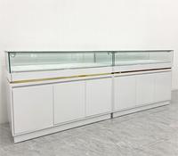 Vitrine à bijoux en bois de luxe haut de gamme avec éclairage LED doré, présentoir à bijoux pour magasin
