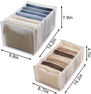 Wardrobe Clothes Organizer Jeans organizer Compartment Storage Box Foldable