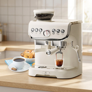 Machine à café avec pompe à pression de 15 bars, pour la cuisine, 2 tasses, préparation programmée, qualité professionnelle - Product Image 1