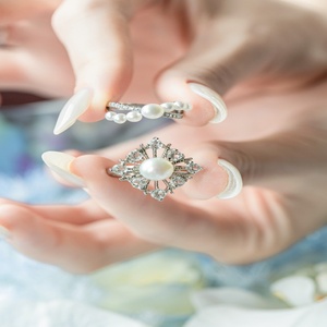 Nhẫn ngọc trai đen, vòng đeo dương vật có thể điều chỉnh, ngọc trai nước, <span class=keywords><strong>ruby</strong></span>, nhiều loại vòng cổ nữ, kiểu dáng phóng đại, bộ trang sức khảm ngọc trai, nhiều loại nhẫn ngọc trai - Product Image 1