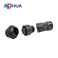 Conector de montaje de Panel trasero tipo soldadura de 6 pines IP67 Circular plástico macho hembra Pug Led controlador de iluminación a proyecto de panel