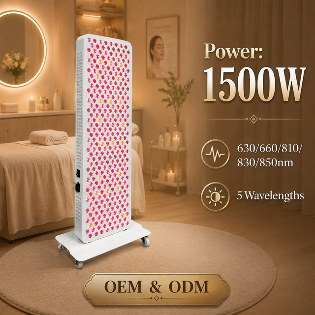 REDSKY 630nm 660nm 810nm 830nm 850nm Standing Beauty Device 1500W Infrared LED Red Light Therapy Panel for Full Body US Plug