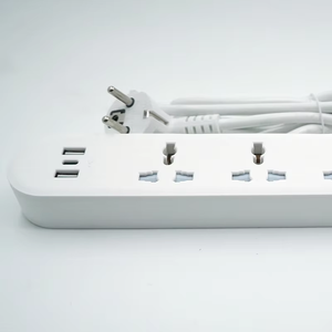 New Arrival WISH Extension Cord PP Fire-Resistant 3 Outlets <b>Socket</b> 10A 2000W <b>Universal</b> Power Strip with 2 USB 1 Type C - Product Image 3