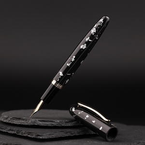 MAJOHN-M8 luotan resina lamina d'oro <span class=keywords><strong>penna</strong></span> stilografica in madreperla grande punta luminosa bellissimo regalo <span class=keywords><strong>penna</strong></span> stilografica in scatola - Product Image 4