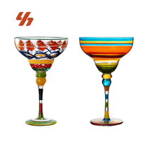 Verre à Margarita Peint à la Main Unique, Gobelet à Martini Coloré, Verre à Vin Décoratif pour Bar, Club, Mariage, Fête