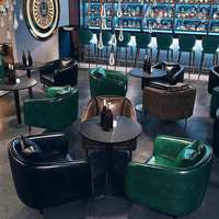 Ensemble de bar moderne en cuir PU pour hôtel et chambre à coucher, avec banquettes et tables