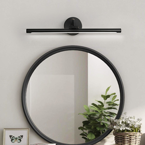 Dia.18/21/27 pouces Horizontal linéaire mur LED lampe moderne Simple américain en laiton massif salle de bain vanité lumière - Product Image 6
