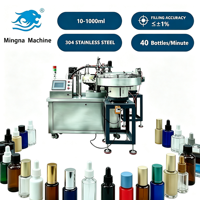 Machine de remplissage et de bouchage automatique rotative 3-en-1 de haute précision pour bouteilles en verre et PET d'huile, de vernis à ongles et de parfum
