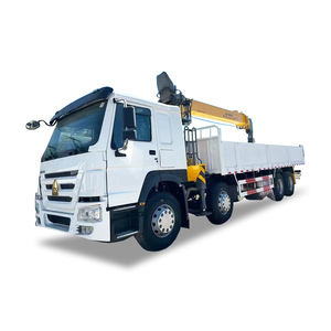 Camion HOWO 8*4 avec grue télescopique montée sur camion, capacité de levage de 12 tonnes, camion à bras droit d'<span class=keywords><strong>occasion</strong></span> - Product Image 1