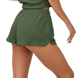 Conjunto de Dos Piezas de Top Corto Holgado de Algodón y Pantalones Cortos por Encima de la Rodilla para Mujer, Ropa a Juego, Conjunto de Top Corto y Pantalones Cortos - Product Image 4