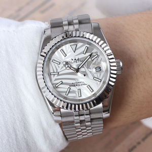 Reloj Mecánico Personalizado MINUTETIME NH35 con Movimiento Automático, Diseño de Hojas de Lujo, Esfera NH35, Reloj de Pulsera Impermeable para Hombre - Product Image 3