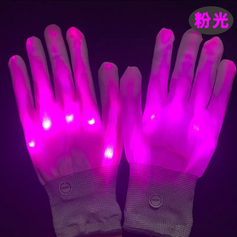 ขายร้อนปาร์ตี้นีออน LED Light Up ถุงมือนิ้วมือส่องสว่างกระพริบถุงมือ LED