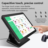 Máquina POS de facturación con pantalla táctil de 15,6 ", sistema POS todo en uno con escáner de impresora, Software inteligente, Terminal de cajero de punto de venta