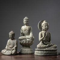 Nouvelle statue de Bouddha artistique chinoise, ornement en résine époxy, artisanat rétro zen, tête sculptée, décoration pour la maison, salon, salle de thé