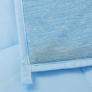 ผ้าห่มถ่วงน้ำหนักแบบเย็นสบาย 15 ปอนด์ ผ้าเจอร์ซีย์ลายมัวร์ ขนาดเตียงคู่ สำหรับผู้ที่นอนร้อน นุ่ม ระบายอากาศได้ดี ผิวสัมผัสนุ่ม ขนาด 48x72 นิ้ว <span class=keywords><strong>สี</strong></span>ฟ้า สำหรับใช้ในบ้านช่วงฤดูร้อน - Product Image 2