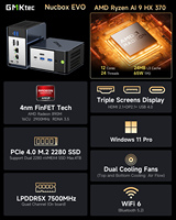 Mini PC AMD AI 9 HX370 de 12 Núcleos y 24 Subprocesos, 32 GB LPDDR5, SSD de 1 TB, Computadora para Juegos con NPU AMD XDNA 2, Mini Computadora de Escritorio
