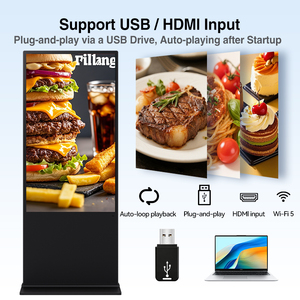 75-inch Portable Android Kiosk LCD Display Digital <b>Poster</b> and Picture for Floor Standing Video Signage - Product Image 3