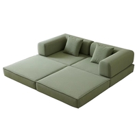 Ensemble de canapés modulaires de luxe modernes en velours, avec structure compressée sans armature et rembourrage en éponge, pour intérieur