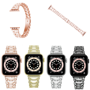 สายนาฬิกาประดับเพชรแวววาวสำหรับผู้หญิงสายนาฬิกาแอปเปิ้ลสำหรับ iWatch นาฬิกาข้อมืออัจฉริยะ<span class=keywords><strong>38</strong></span> 40 41 42 44 45 49มม. - Product Image 1