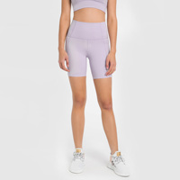Shorts de yoga taille haute personnalisés pour femmes avec poches latérales, contrôle du ventre, effet push-up, pour fitness et cyclisme