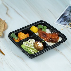 Şeffaf kapaklı 3 bölmeli meyve bento ambalaj kutusu tek kullanımlık PP yemek hazırlık yemek kutusu - Product Image 3