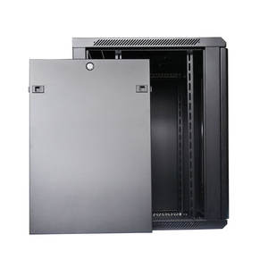 Armoire murale 19 pouces 15U 600x600mm SKD à emballage plat avec porte en verre trempé, poignée, serrure et bordure de porte ventilée - Product Image 4