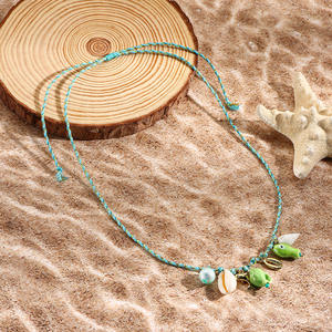 <span class=keywords><strong>Corde</strong></span> réglable colorée <span class=keywords><strong>KOMI</strong></span> Boho avec coquille en céramique dauphin étoile de mer conque pendentifs à breloques colliers pour femmes plage d'été - Product Image 6