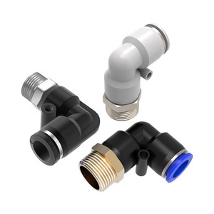 Codo de Conexión Rápida de Cobre PL8-02/4-M5/6-01/10-03/12, Conector Neumático de Rosca Externa de Ángulo Recto, Accesorio de Tubería de Cobre - Product Image 1