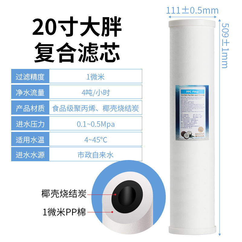 Grand filtre composite de 20 pouces