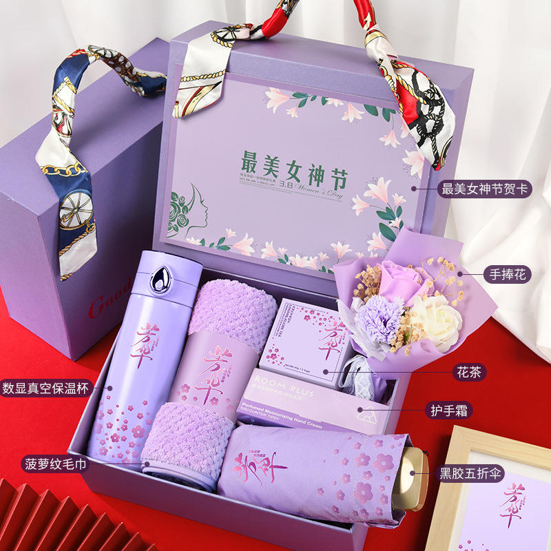 ผ้าขนหนูถ้วย Fanghua ชาดอกไม้ ครีมทามือ ช่อดอกไม้ ร่มดอกไม้