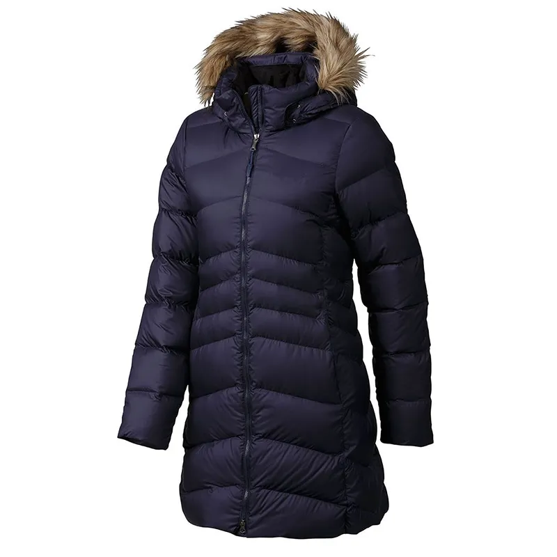 high quality women winter long coat down jacket with fur hood loose clothing outerwear Winter
