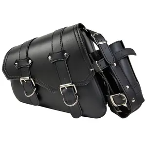 Water Resistant PU Leather Side Bag Motorbike Saddle Bag Custom Motorcycle Bag For Storage