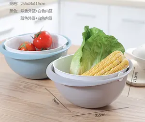 Kitchen Fruit Vegetable Plastic Drain And Storage Basket