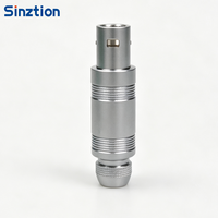 Connecteur RF circulaire Sinztion Série S 00S, femelle, demi-lune, à gorge, coaxial, push-pull, avec contact plaqué or