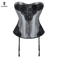 Corset royal élégant pour femmes en violet, rouge, vert et argent, bustier serrant, lingerie sexy, haut en dentelle, chaussettes à nouer, grande taille