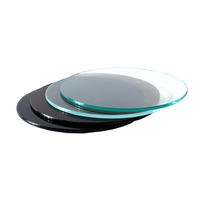 Haut en verre trempé trempé de rectangle foncé rond de meubles modernes pour la table basse