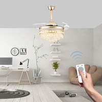 Ventilateur de plafond moderne de 52 pouces avec 4 pales, télécommande par application et interrupteur mural pour les chambres et les salons