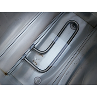 Lavabo portable en acier inoxydable avec robinet chauffant, réservoir d'eau chaude, roulettes à 2 roues, facile à nettoyer, pour lavage des mains en extérieur