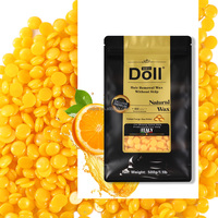 Doll Wax Professionelles Enthaarungswachs Rosinfrei Hypoallergen Bienenwachs Hartwachs-Bohnen 500g Hohe Haftung Schimmernder Orangenduft Gesicht