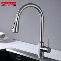 Robinet de cuisine SANIPRO à commande tactile intelligente, chaud et froid, 2 modes, mitigeur, bec pivotant, bec extractible, SUS304